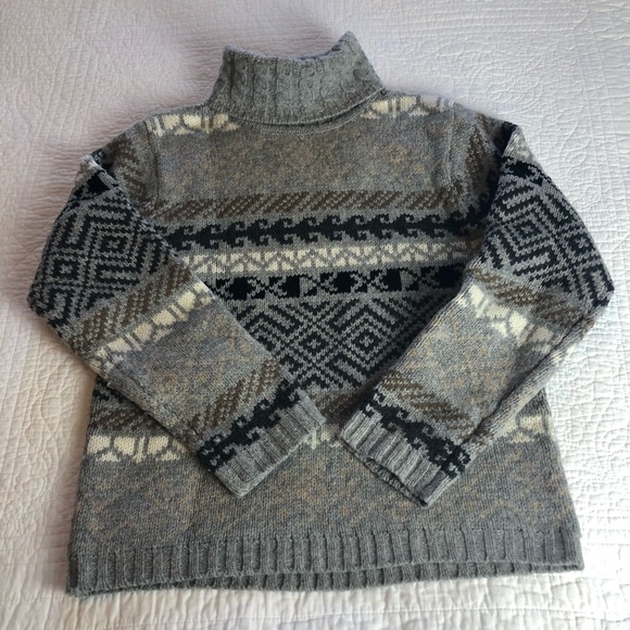 NEWTON TRADING CO Vintage 100% Wool Turtleneck Sweater southwestern stripe M - Picture 2 of 12